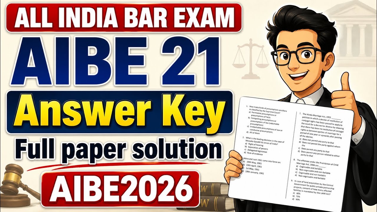 AIBE-21 Answer Key Full paper | ALL INDIA BAR EXAM #AIBE21answerkey #aibe2026