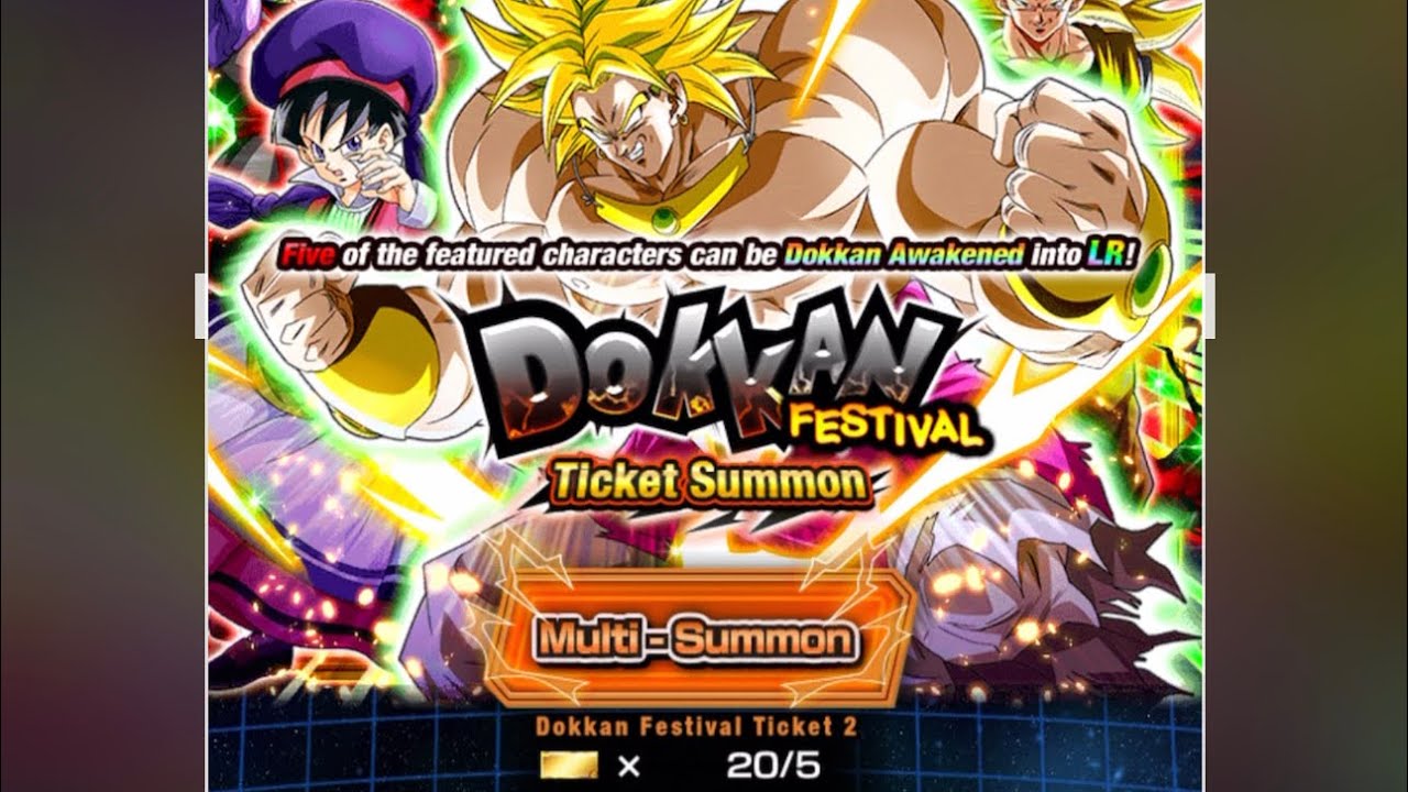 Gathering of Super Warriors Pack Ticket Summons for BROLY DBZ Dragon Ball Z Dokkan Battle Global WWC