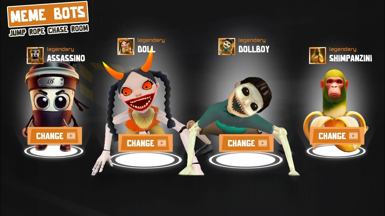 Meme Bots Jump Rope Chase Room | New Update Meme Monster - Gameplay