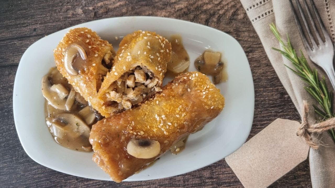 טורטיות ממולאות בחזה עוף ופיטריות