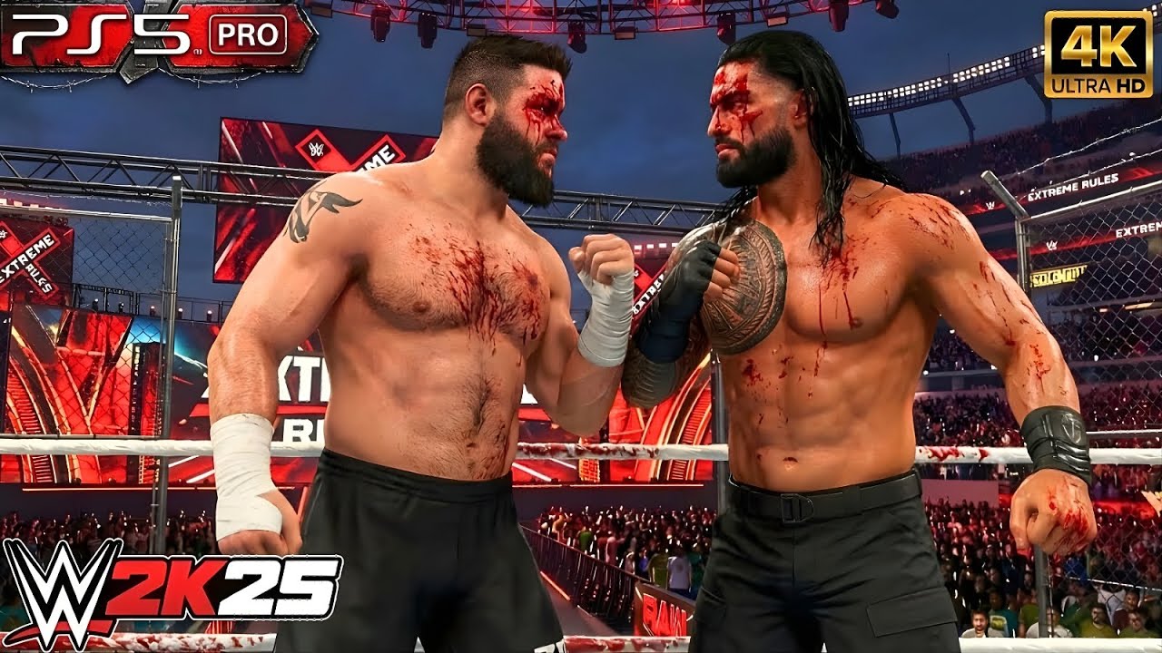 WWE 2K25 - Roman Reigns vs Kevin Owens | Extreme Rules Match at Smackdown