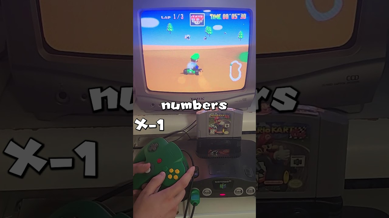 Mario Kart 64 Scaled with a GameShark code