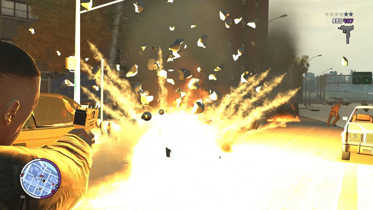 Grand Theft Auto 4 Uzi rocket launcher mod Gameplay 14