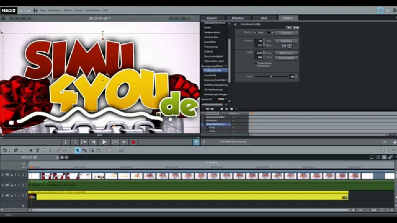 Magix Video Deluxe 2015 Tutorial 2 - Bilder einfügen und Bearbeiten in Magix