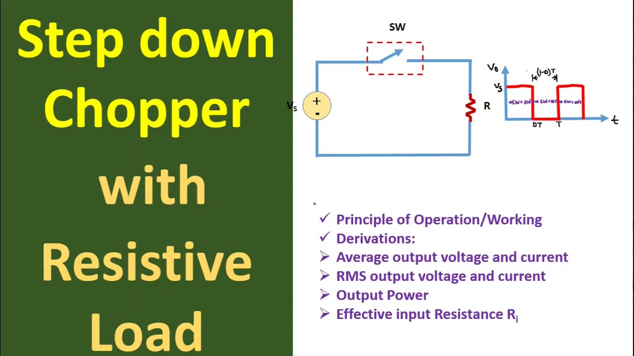Step Down Chopper/Buck Converter : Working and Derivations