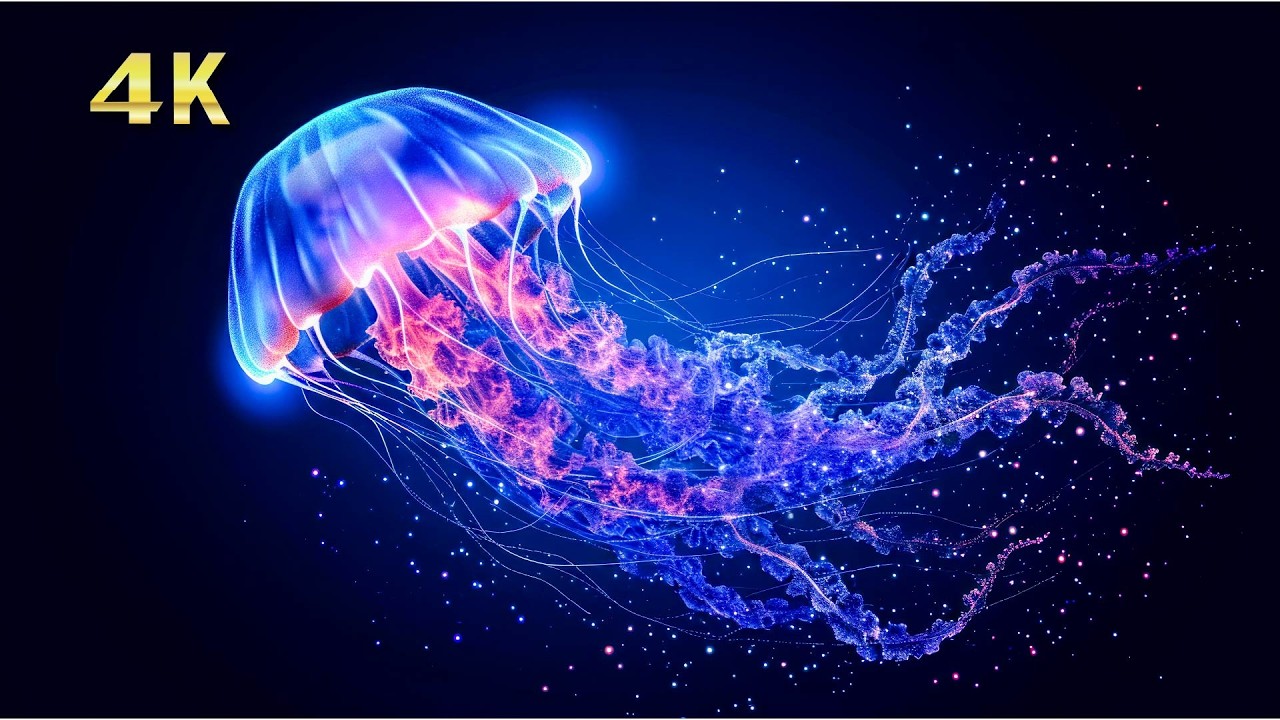 Amazing Jellyfish Aquarium in 4K - Soothing & Relaxing Music - Great for Oled TV's アクアリウム
