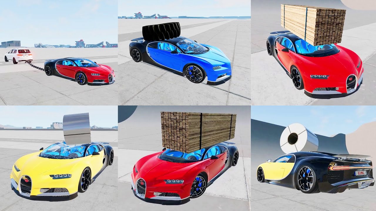 BIG load on a car Test Power of Bugatti - BeamNG.drive