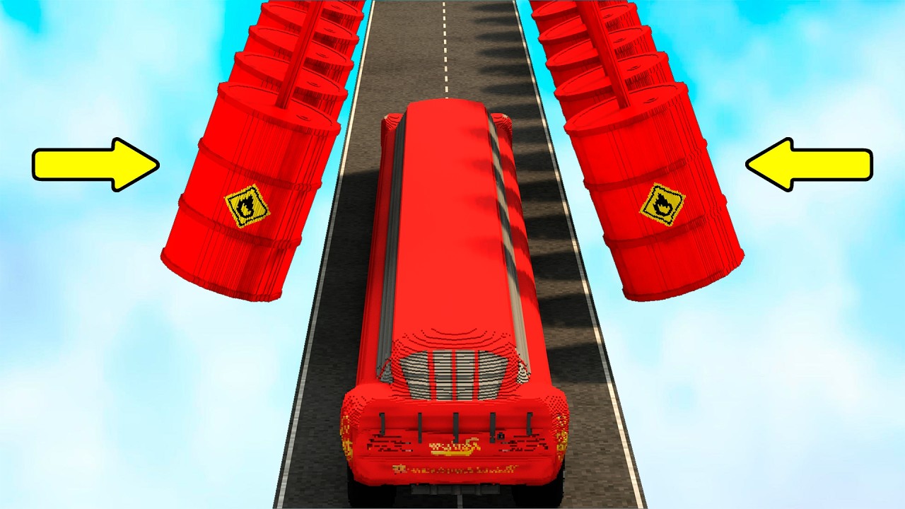 LONG CARS vs EXPLOSIVE BARRELS in Teardown