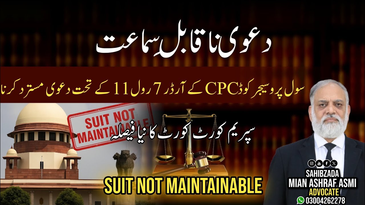 Grounds for Rejection of Plaint under Order VII Rule 11 CPC: Suit Be Dismissed at the Outset?