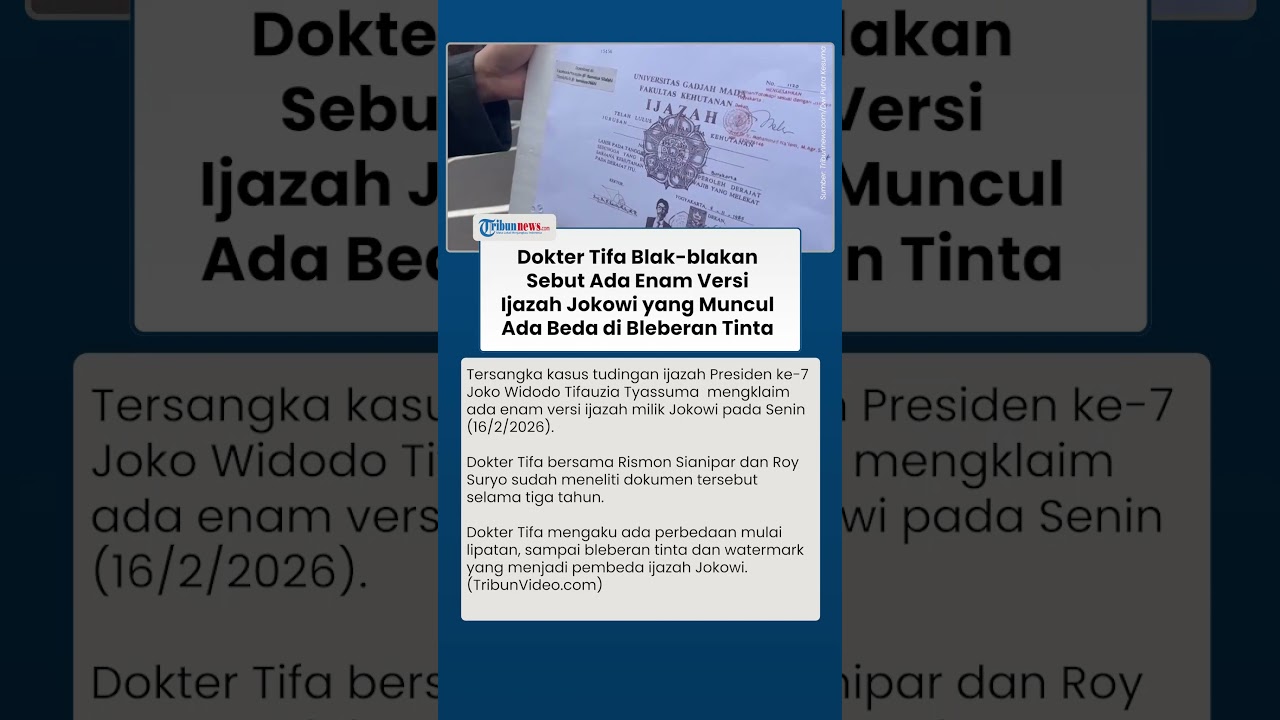 Dokter Tifa Blak-blakan Sebut Ada Enam Versi Ijazah Jokowi yang Muncul, Ada Beda di Bleberan Tinta