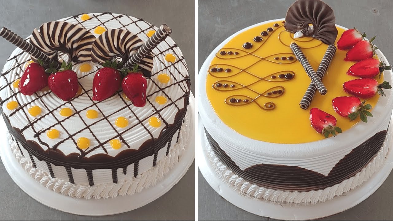 Pasteles muy fáciles y sencillos de decorar con goteo de chocolate y frutas