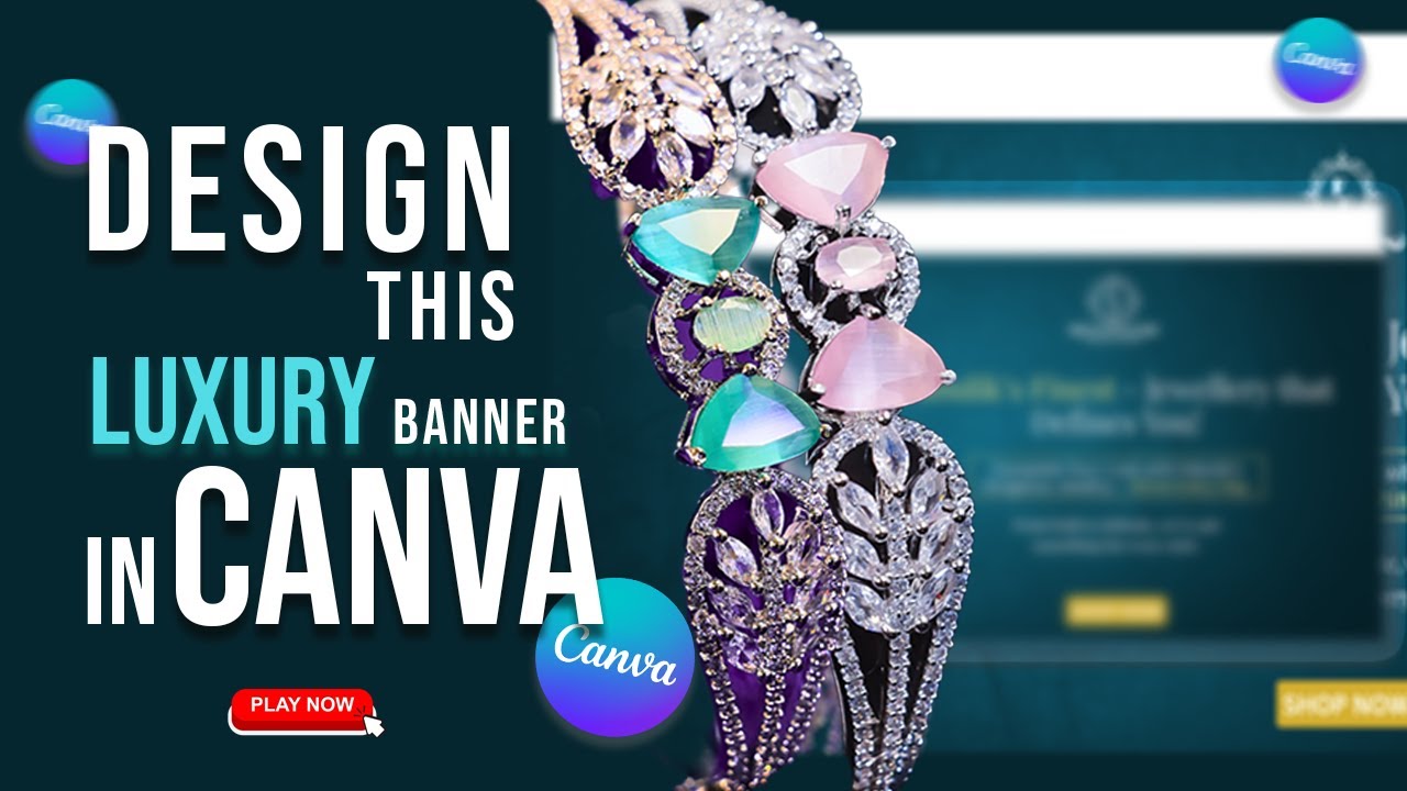 How to Design a Luxury Jewelry Banner in Canva | Professional Tutorial for Beginners  #Canvatutorial