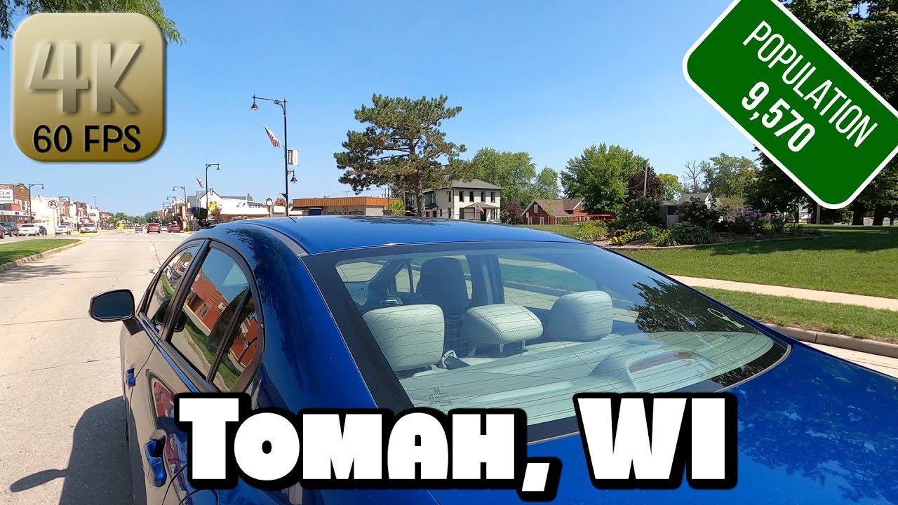 Driving Around Small Town Tomah, Wisconsin in 4k Video