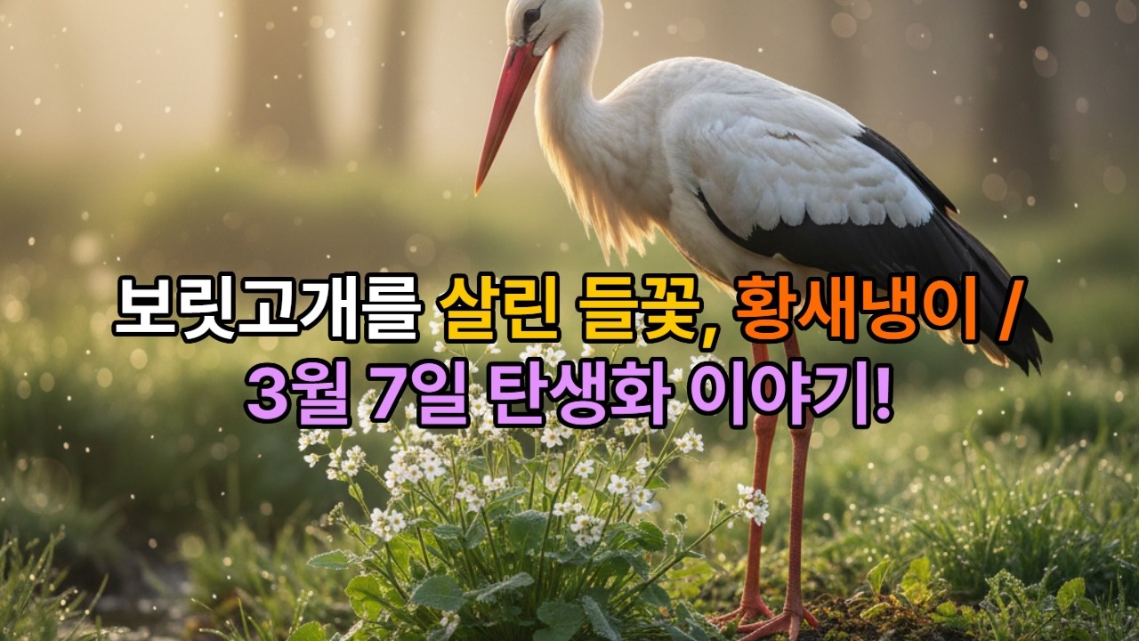 보릿고개를 살린 들꽃, 황새냉이 이야기 / 3월 7일 탄생화 황새냉이 🌸 봄을 가장 먼저 여는 작은 흰 꽃