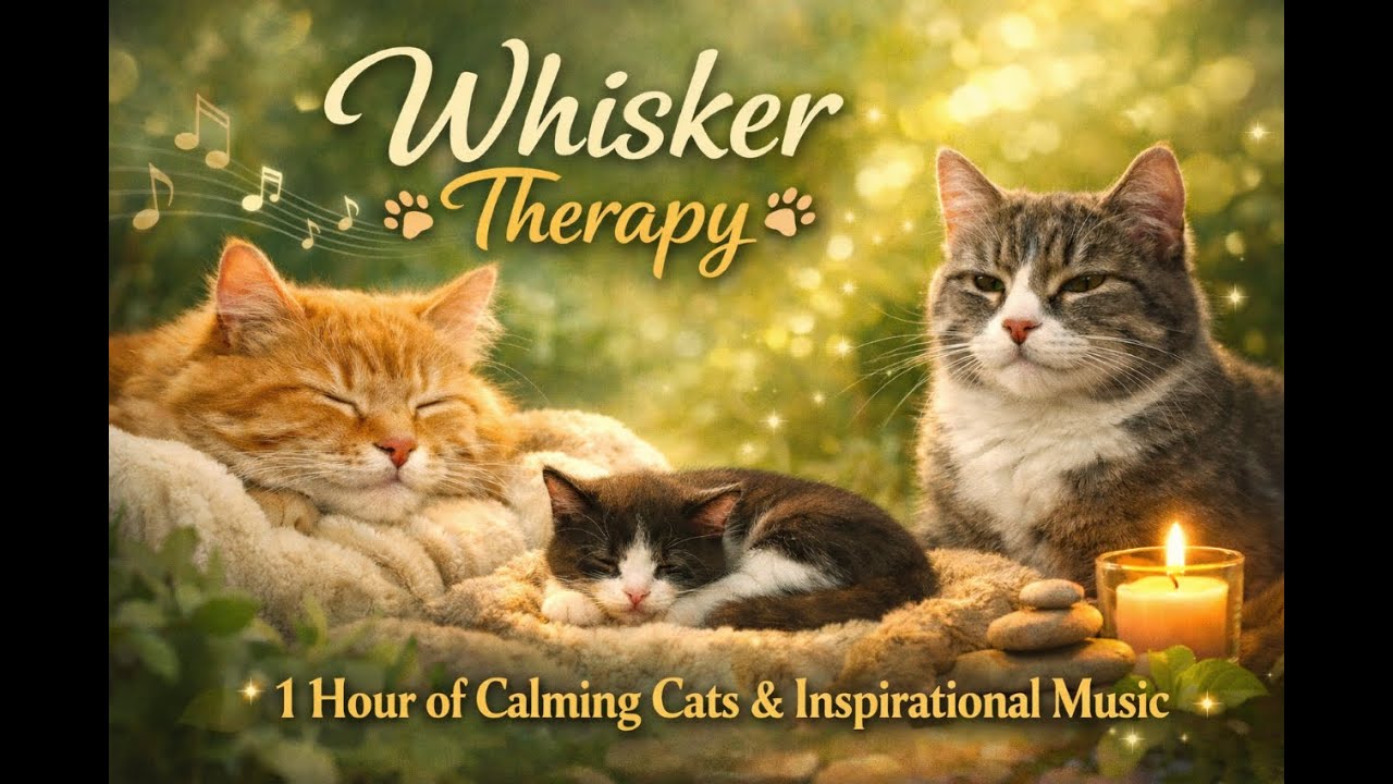 Whisker Therapy 🐾 1 Hour of Calming Cats & Inspirational Original Music for Stress Relief
