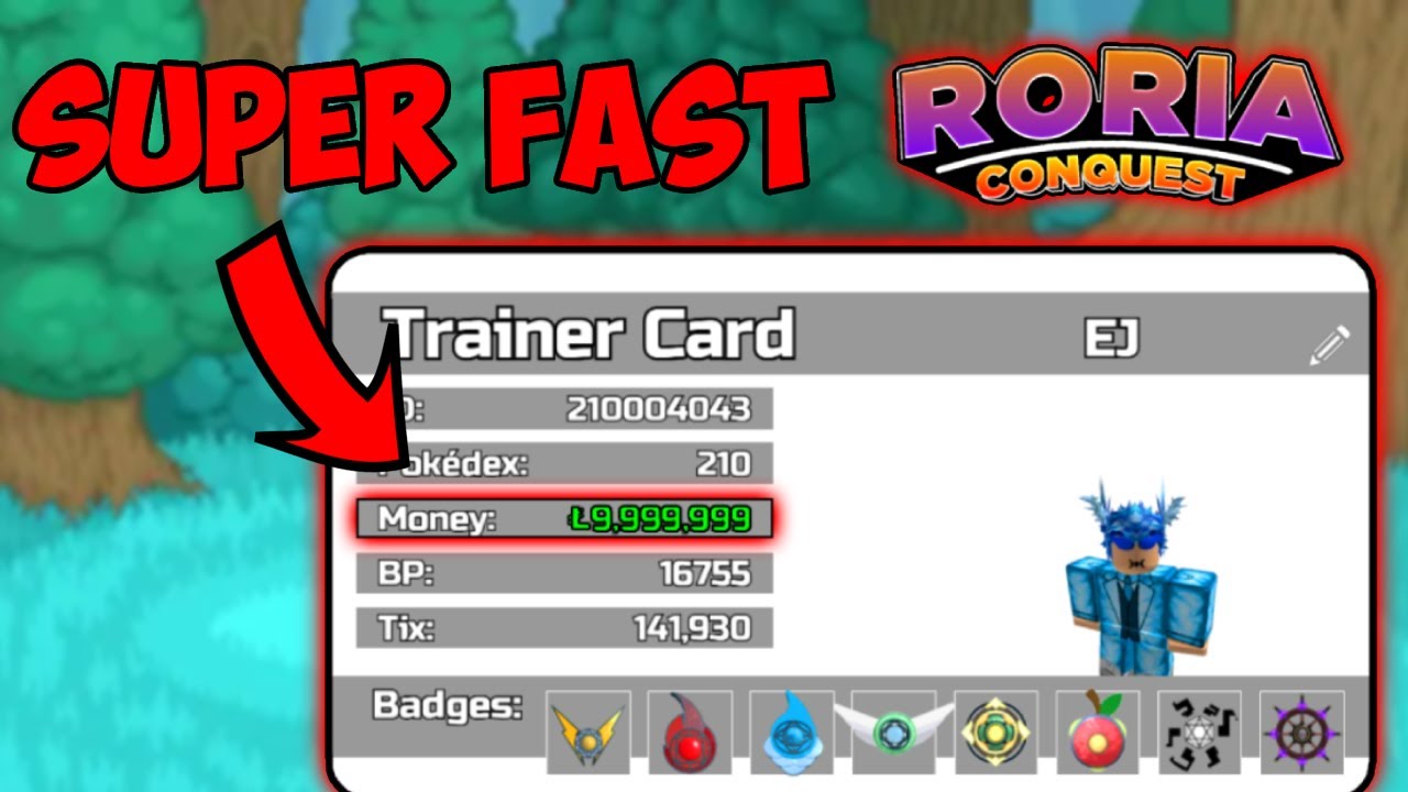 Making $9,999,999 In 15 Minutes In Pokemon Brick Bronze (Roria Conquest ROBLOX)