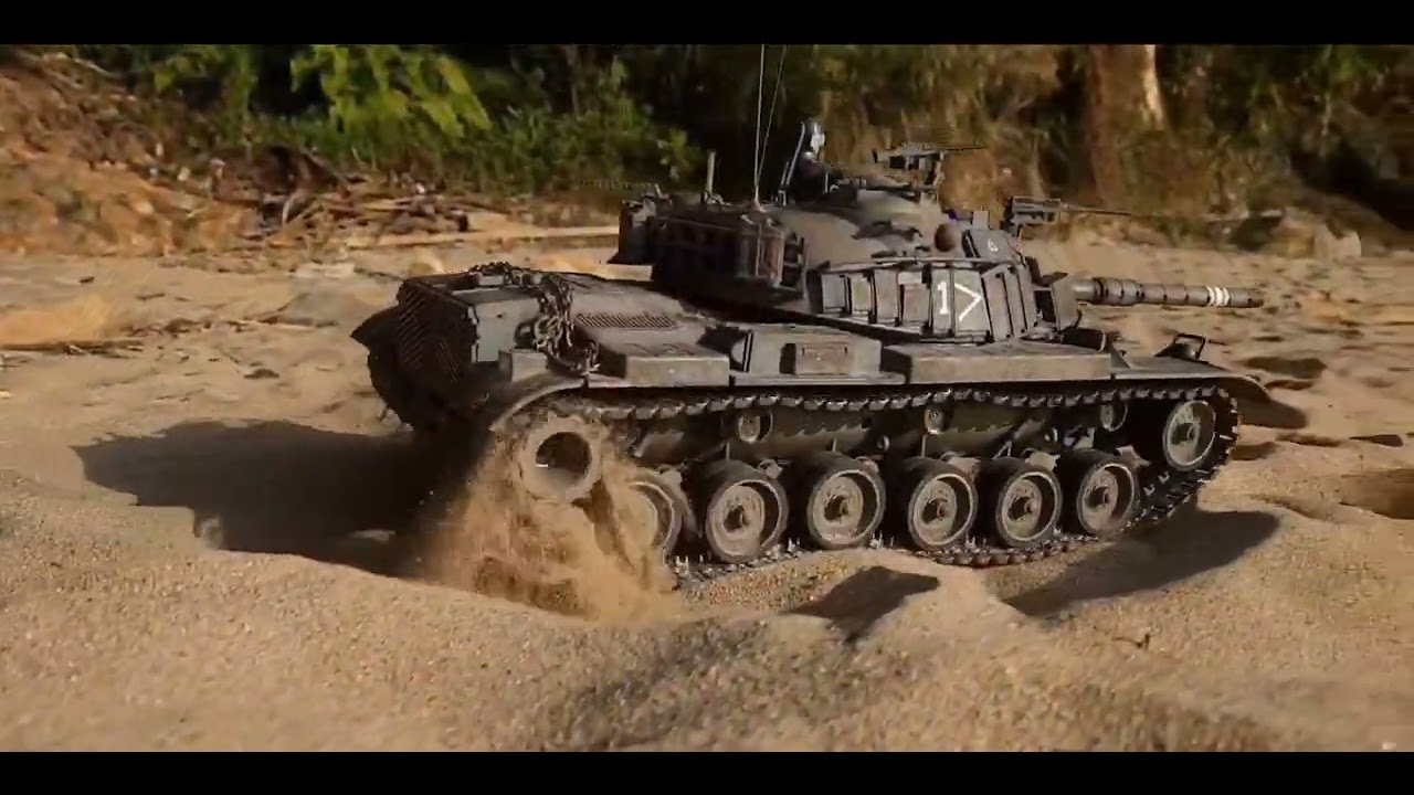 RC Tank 1/16 scale Tongde IDF M60 ERA  beach run