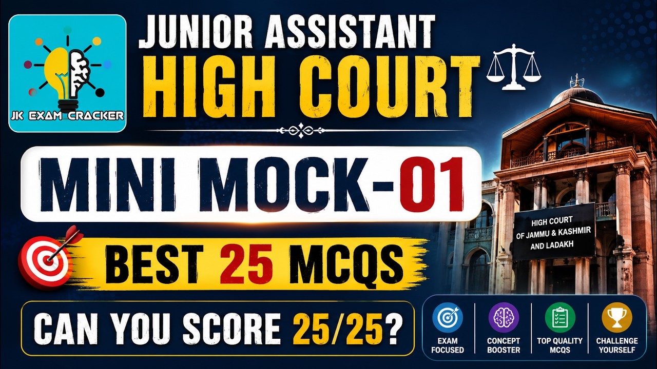 Mini Mock-01 || Junior Assistant- High Court || Can you Score 25/25?