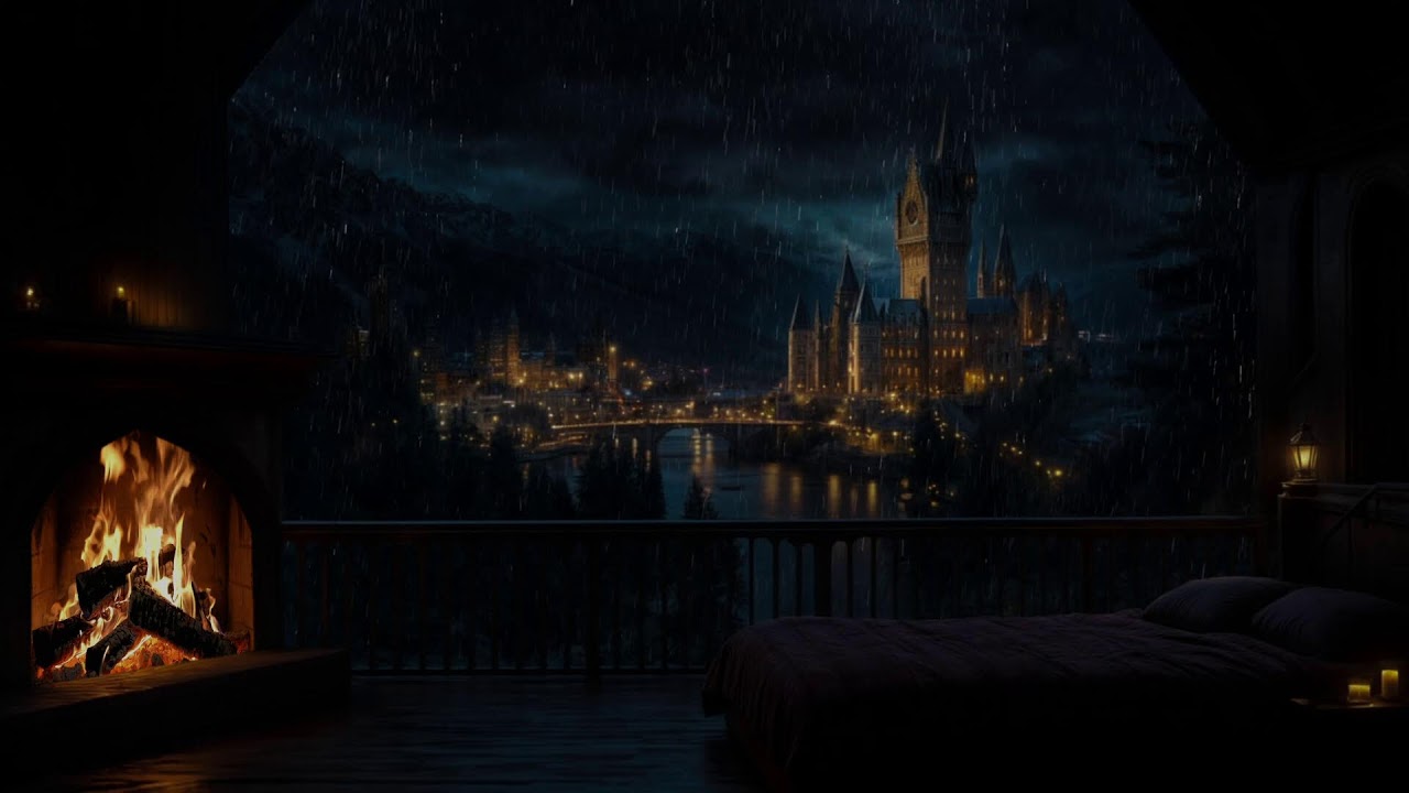 Deep Sleep Healing (No Ads) 🌧️ Soft Rain & Fireplace 🔥 Warm, Safe & Calm Night