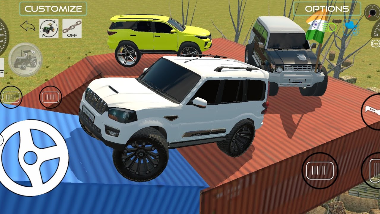 Drive JCB And Unloading Stone From Truck In Game 🔥#scorpio #thar #4x4 #car #dumper #truck 