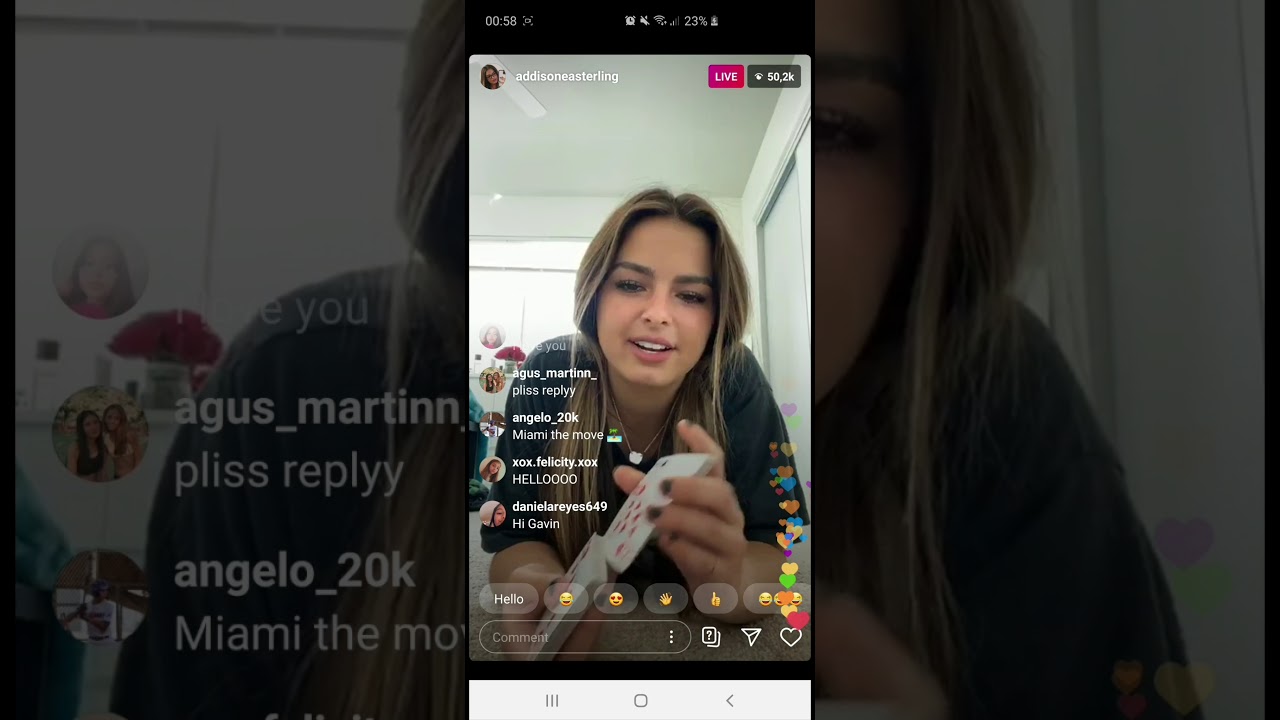 Addison Rae livestream workout and Q&A