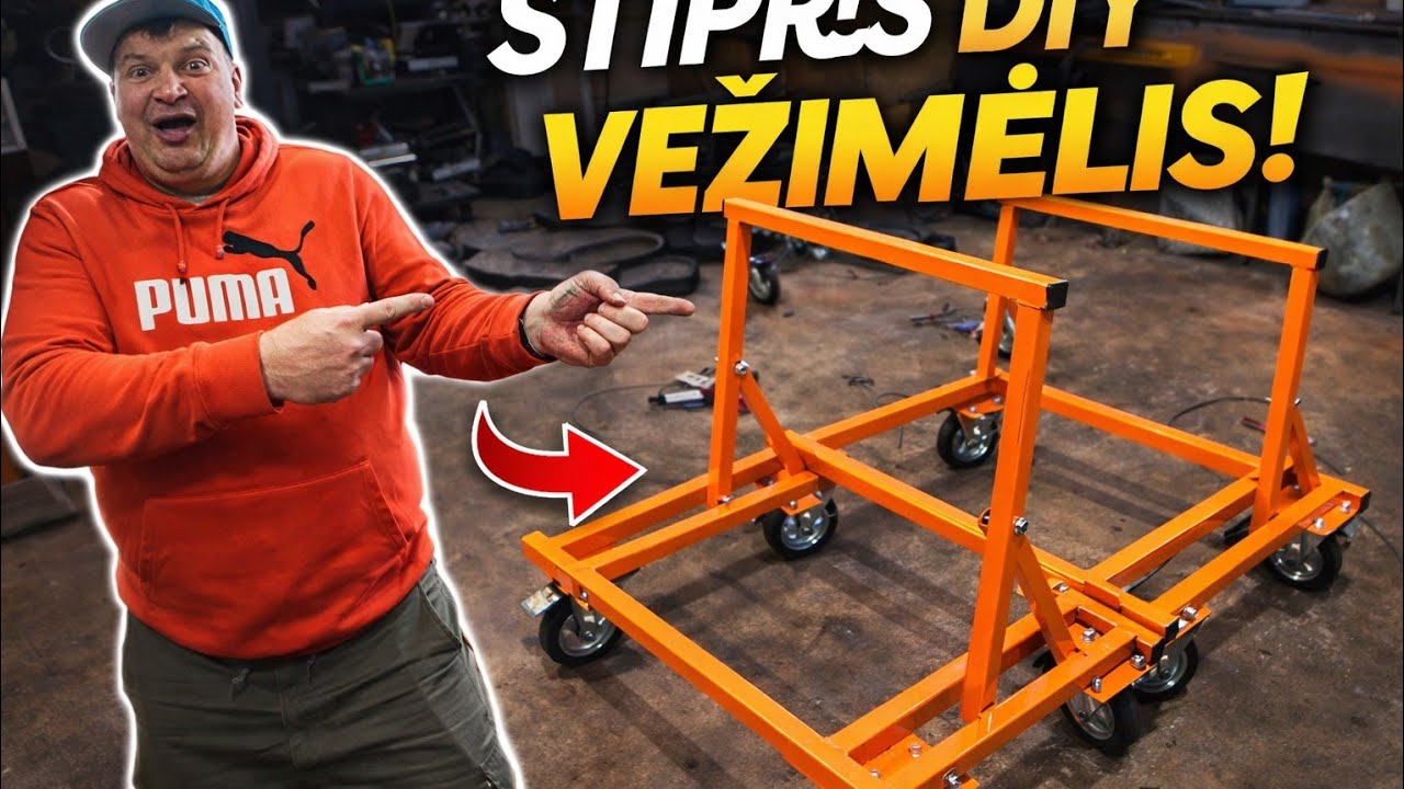 💪 Garažo projektas, plokščių vežimėlis | Pasidaryk pats garaže