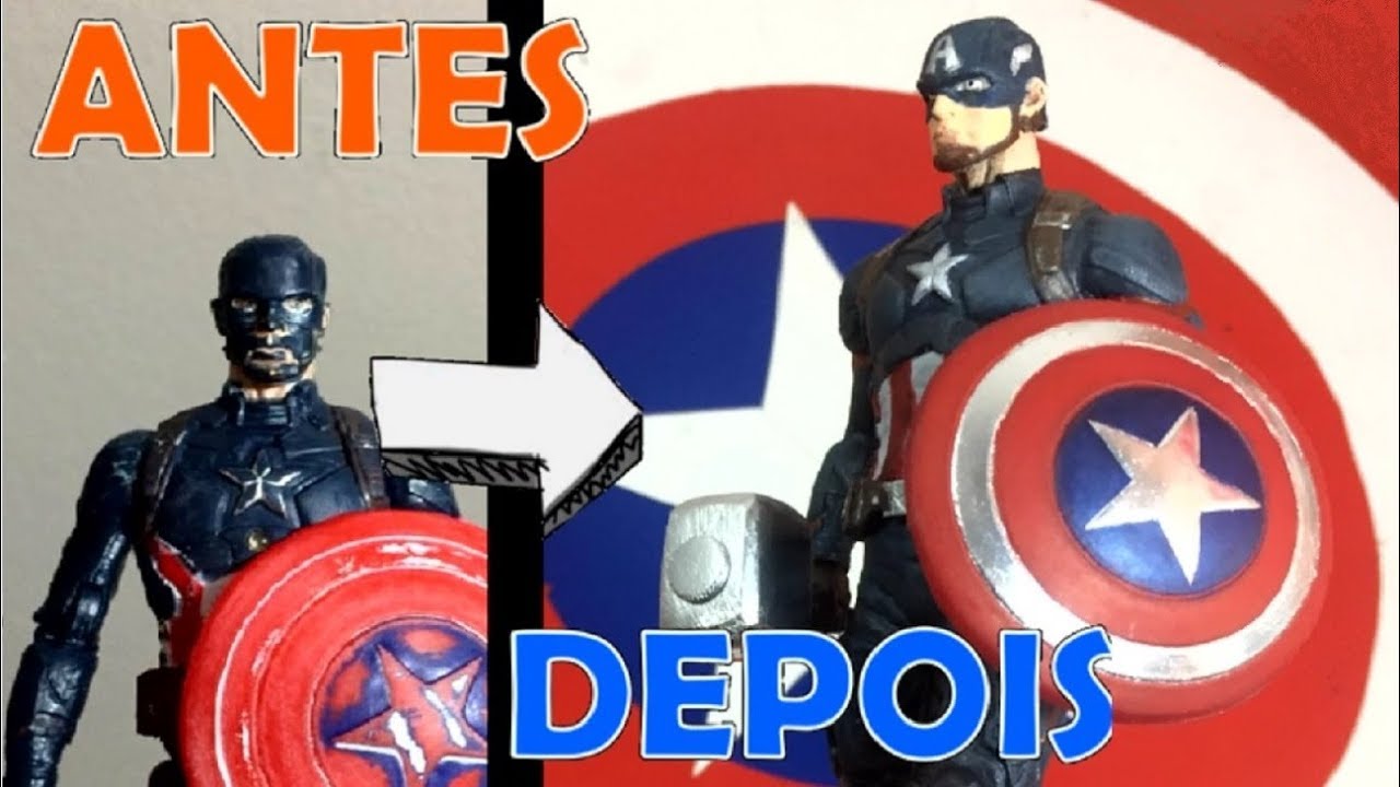 TRANSFORMANDO CAPITÃO AMÉRICA DE CAMELÔ EM ACTION FIGURE! (TOY MAKEOVER)