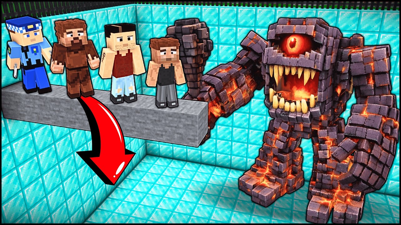 KORKUNÇ CANAVAR ÇUKURUNA DÜŞERSEN ÖLÜRSÜN! 😱 - Minecraft