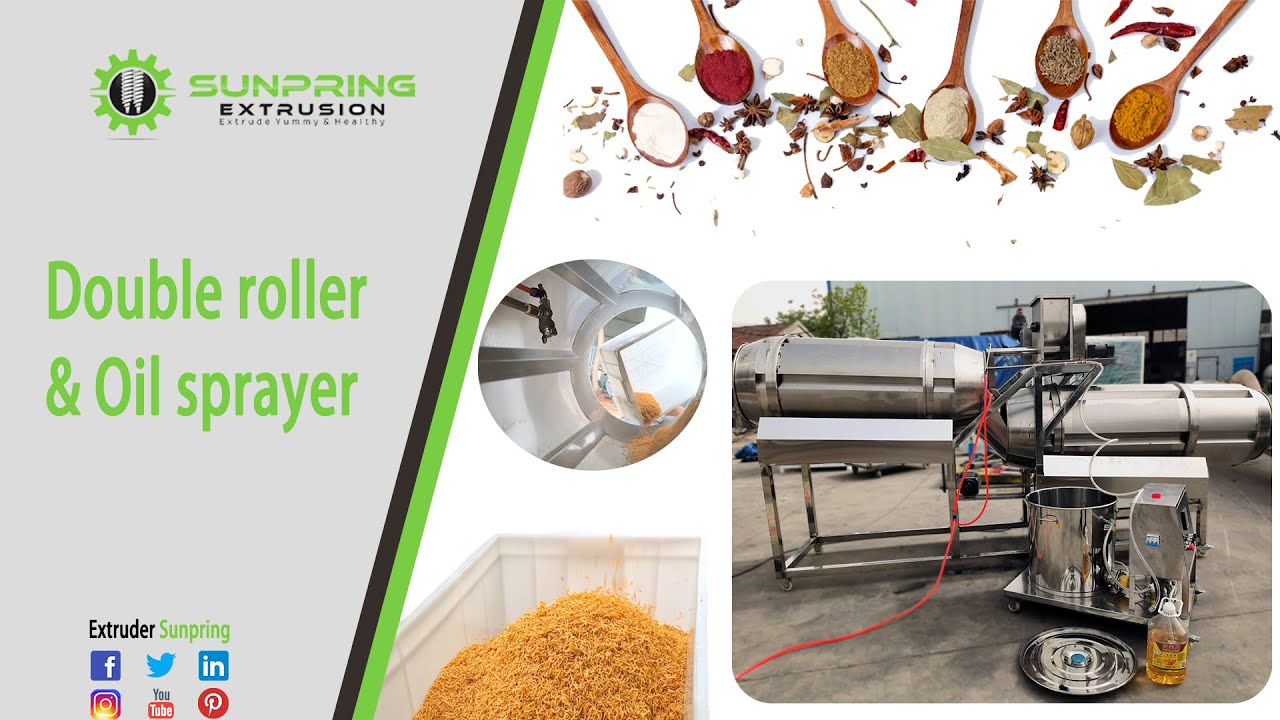 Double drum seasoning equipment/Flavoring Drum for Coating Snacks With Seas