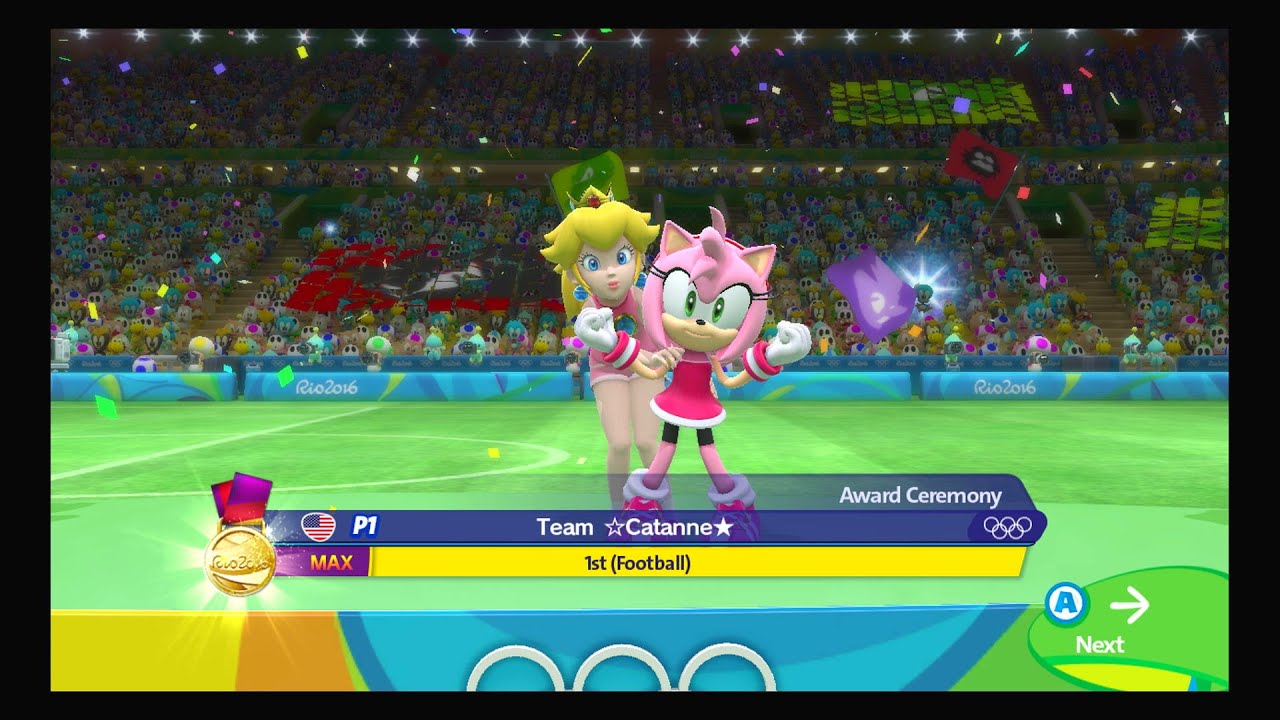 Mario and Sonic at the Rio 2016 Olympic games football