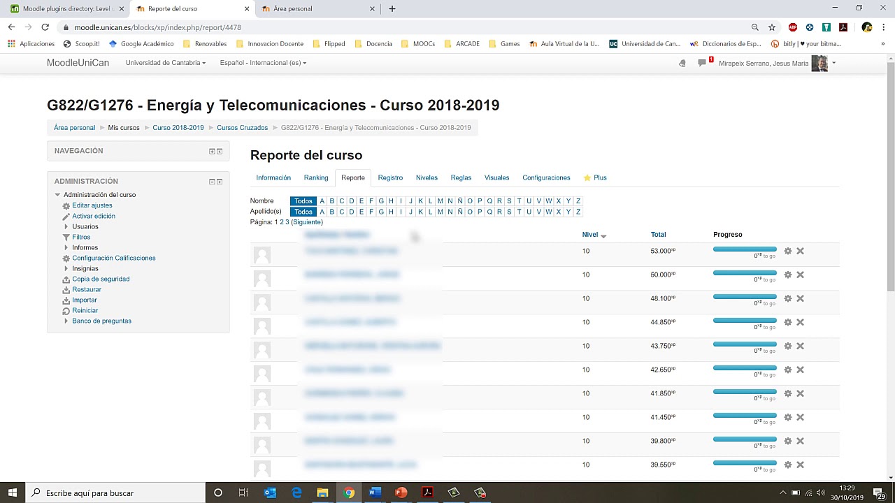 Gamificación: uso de Level-Up en Moodle