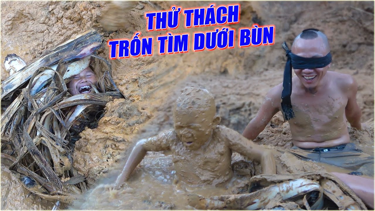 Thử Thách Trốn Tìm Dưới Bùn - Không Nhịn Được Cười Với Thuật Ẩn Thân Dưới Bùn Của Mao Đệ Đệ