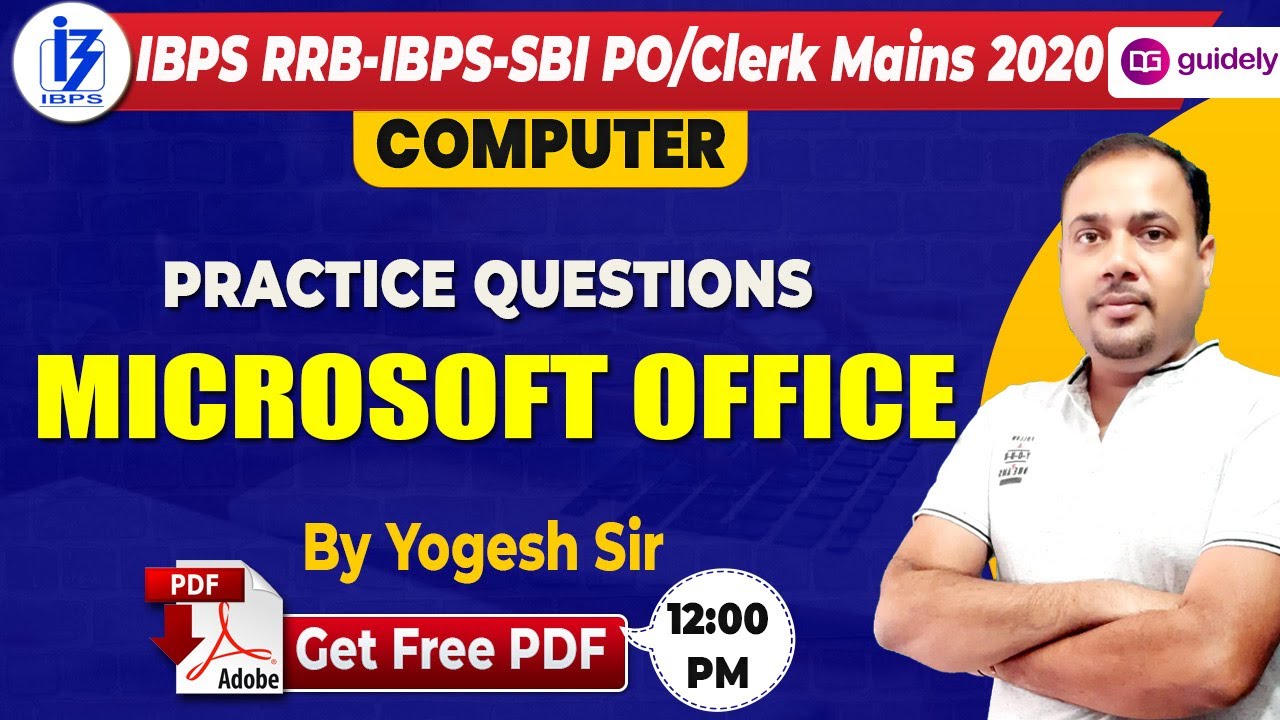 Practice Questions of Microsoft Office | IBPS RRB | IBPS | SBI PO/Clerk | Computer by Yogesh Sir