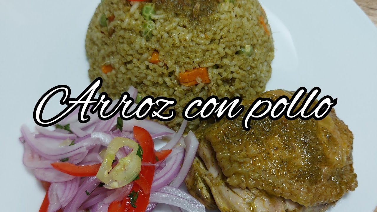 Arroz con pollo en arrocera / receta peruana - receta fácil