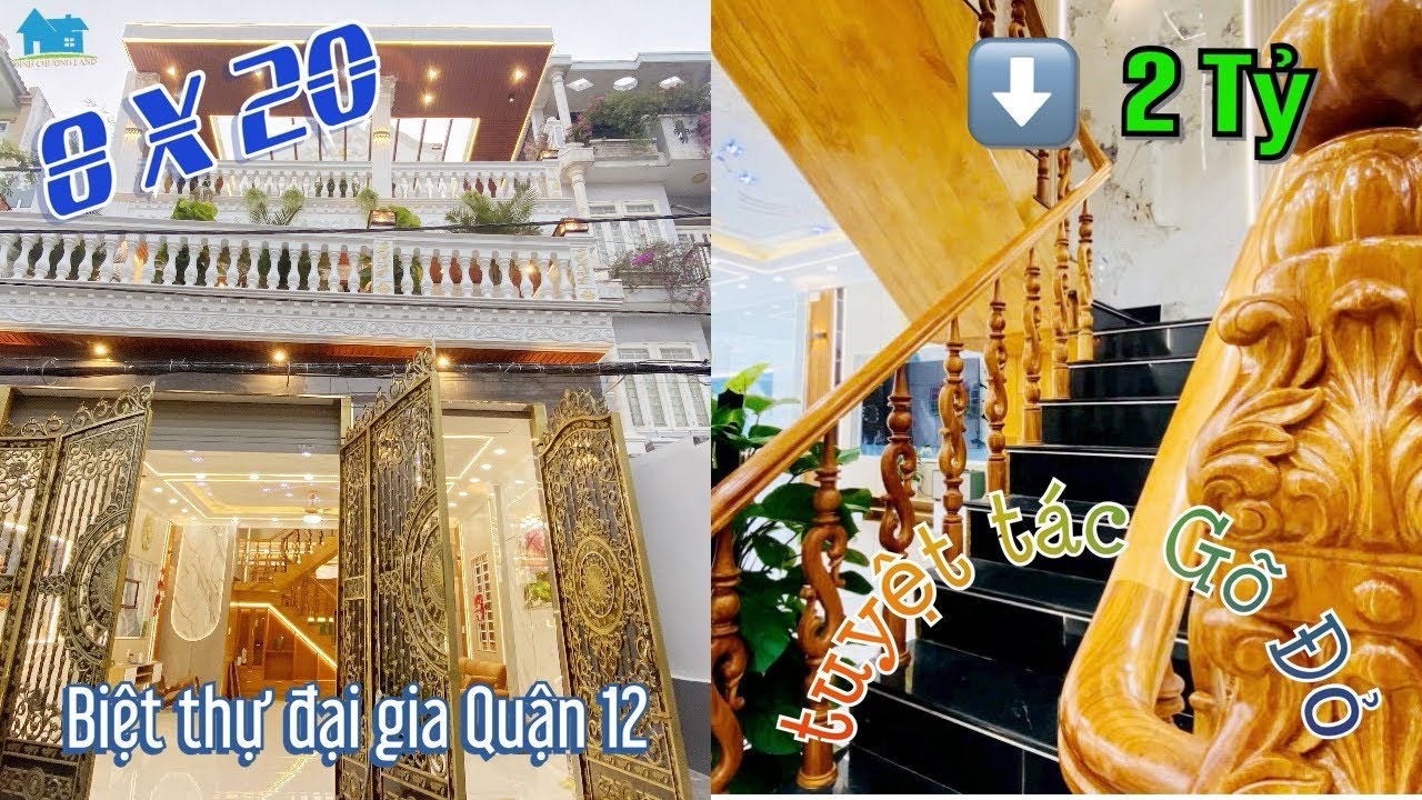 🔴1 đại gia Quận 12 kẹt nợ! Bán biệt thự 8x20 full nội thất Gỗ Gõ Đỏ đẹp mê hồn ! 👇2tỷ