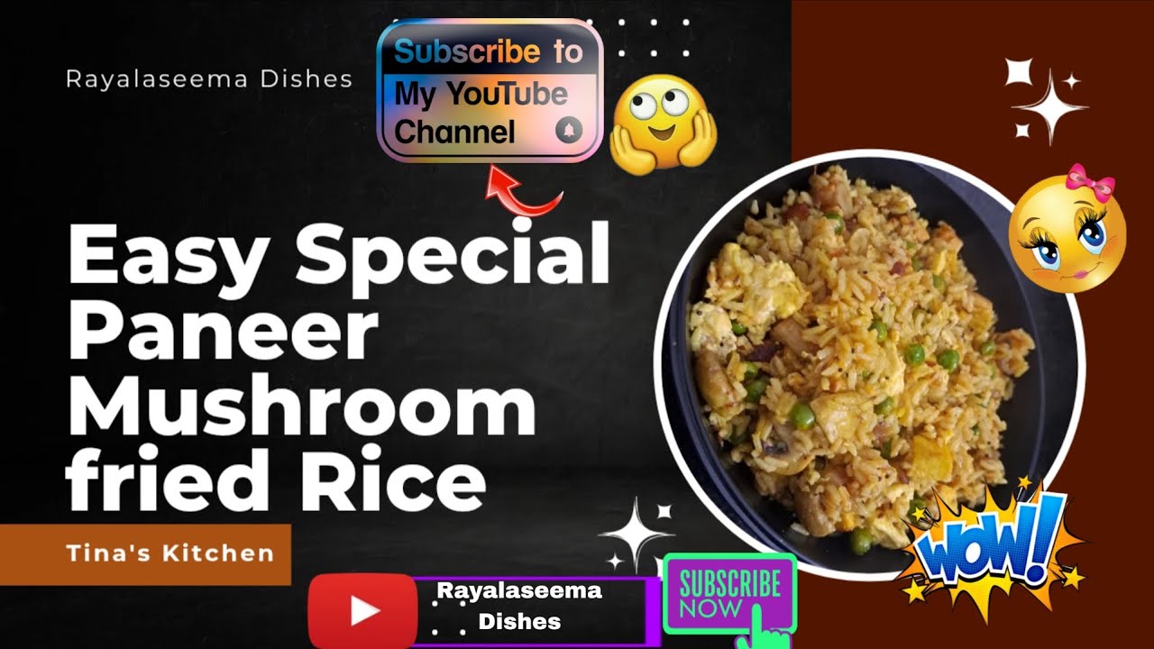 Paneer Mushroom fried Rice 🥰 || Quick & easy Recipe💕 || Mushroom fried Rice Restaurant Style 😋 👌 