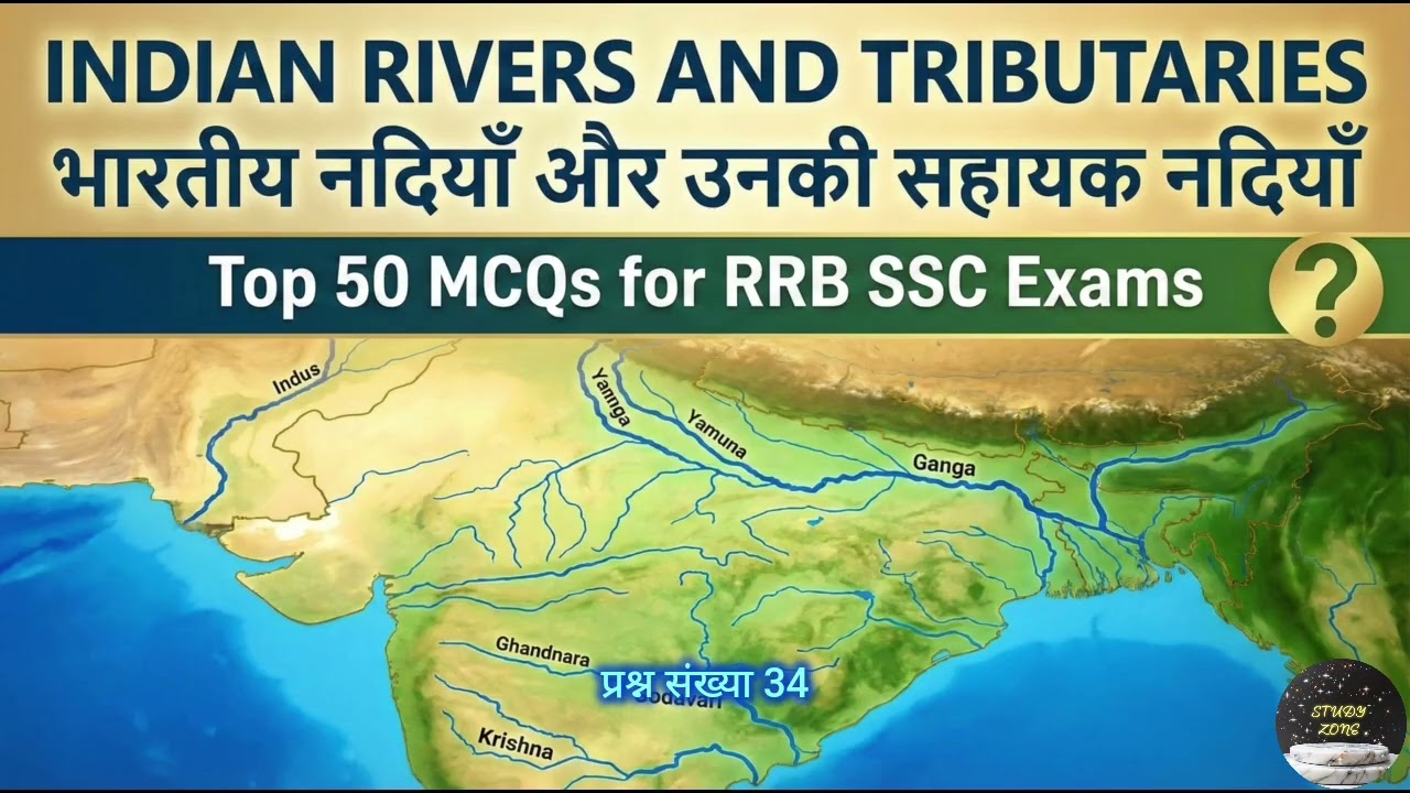 Indian Rivers and Tributaries||  भारतीय नदियां एवं उनकी सहायक नदियां 