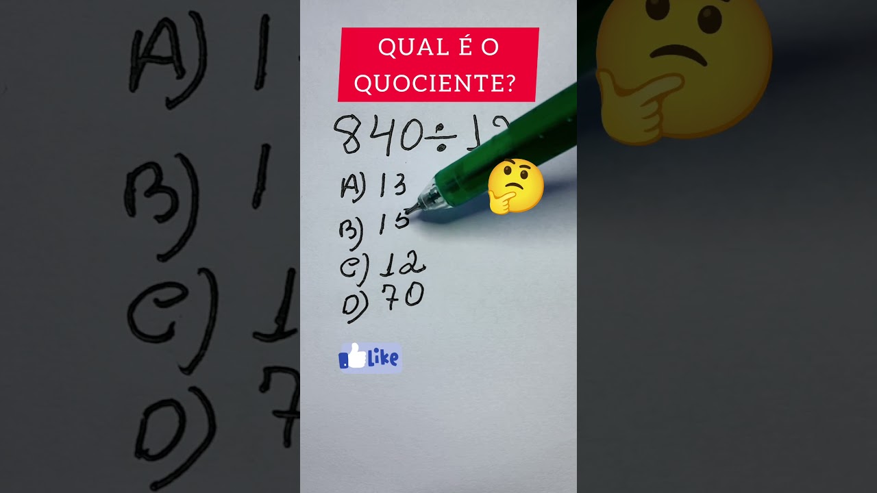 DIVIS&Atilde;O- QUAL &Eacute; O QUOCIENTE? #divis&atilde;o #shorts