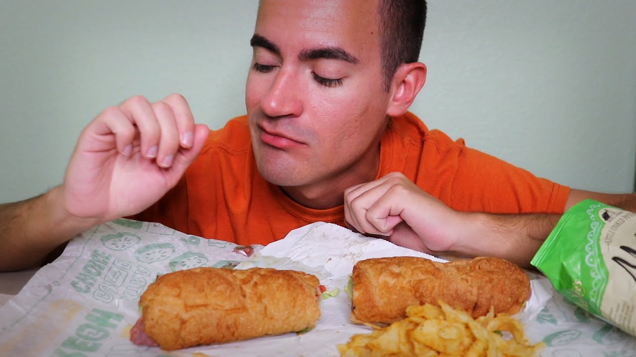 Subway Sandwich & Chips Mukbang (ASMR)