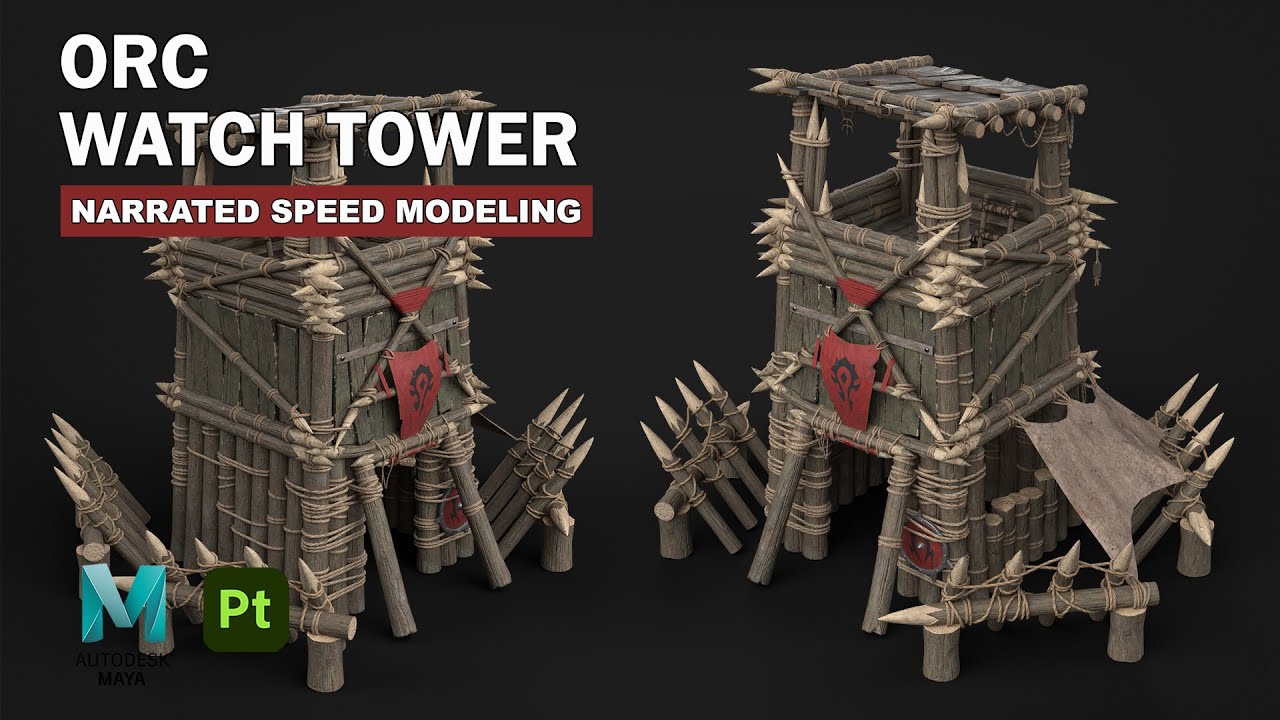 Orc Watch Tower | Autodesk Maya + Substance 3D Painter