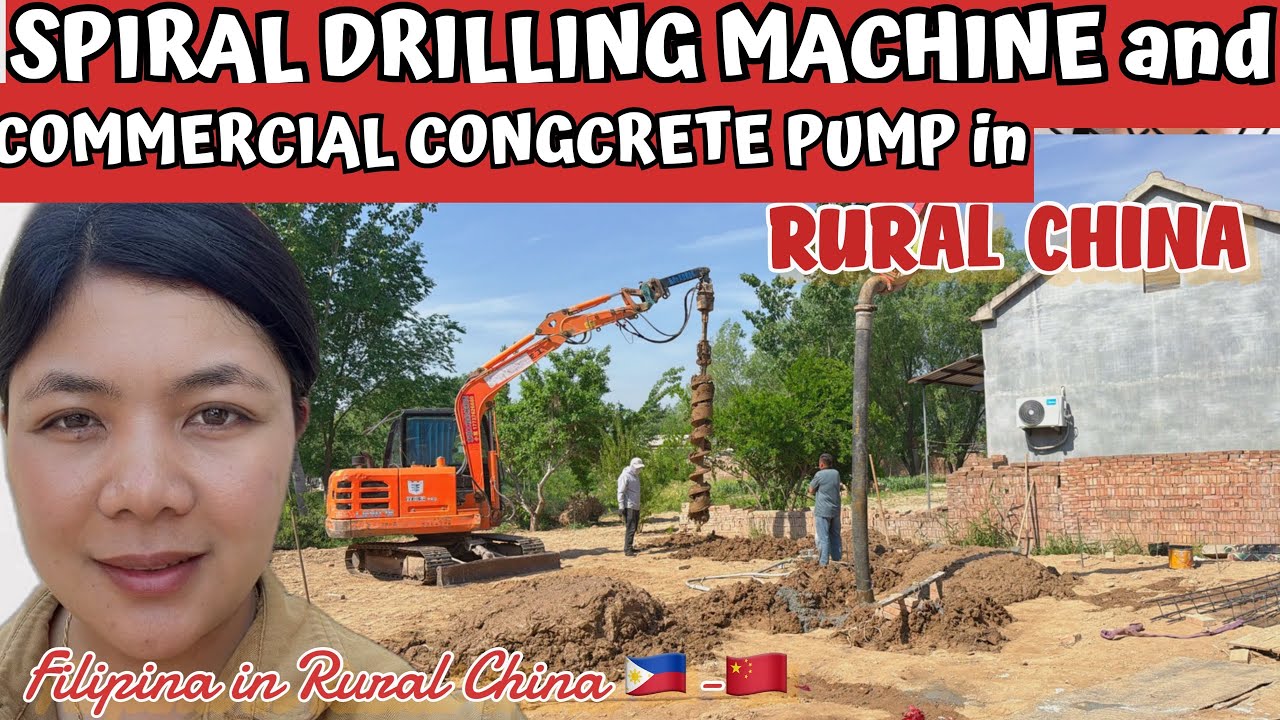 🇨🇳 in CHINA Live.. SPIRAL DRILLING MACHINE and COMMERCIAL CONGCRETE PUMP.