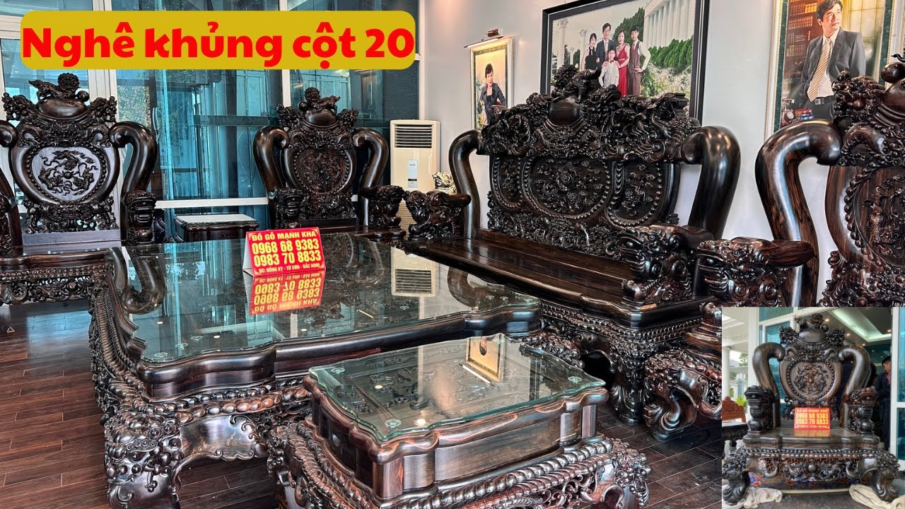Nghê Bảo Đỉnh Cột 20 Chính Thức Về Với Đại Gia Phú Thọ ( đồ gỗ đồng kỵ mạnh kha )