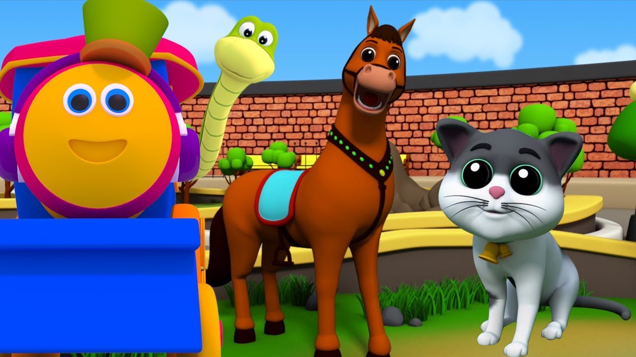 Bob o trem | sons de animais | aprender animais | Animal Sounds Song