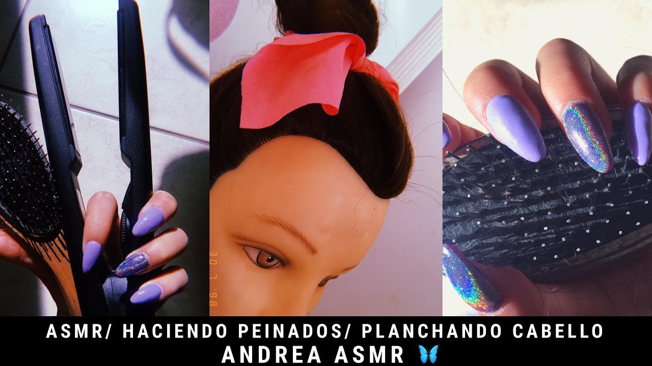 ASMR/ Haciendo peinados y planchado el cabello a una muñeca/ Andrea ASMR 🦋