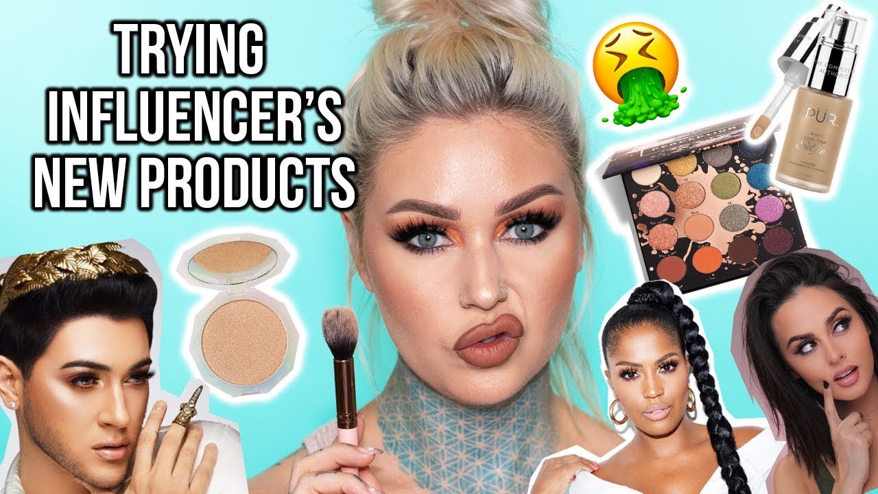 TRYING INFLUENCER'S NEW PRODUCTS While HUNGOVER | Kristen Leanne