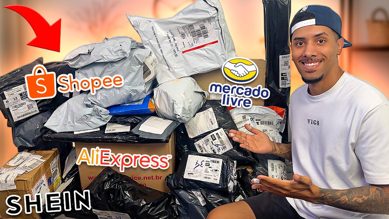 MEGA UNBOXING de Produtos da Shopee, Mercado Livre, Aliexpress e MAIS! Fiquei MALUCO KKKKKKK
