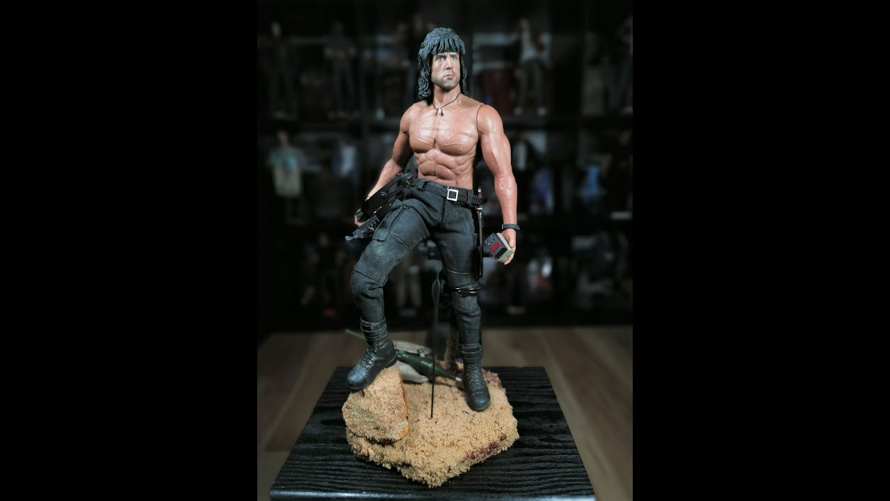 1/6 Rambo figure Sylvester Stallone Rambo 3 threezero figure, hot toys scale collector custom stand