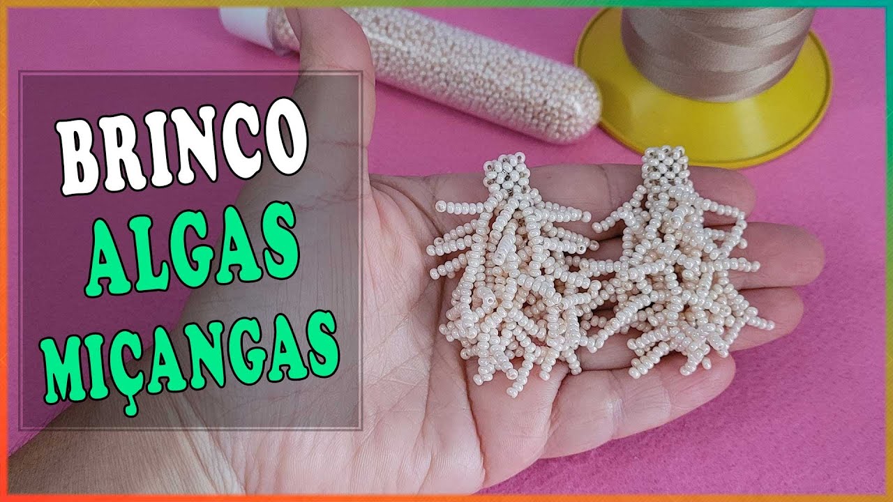 Como fazer Brinco Algas de miçangas