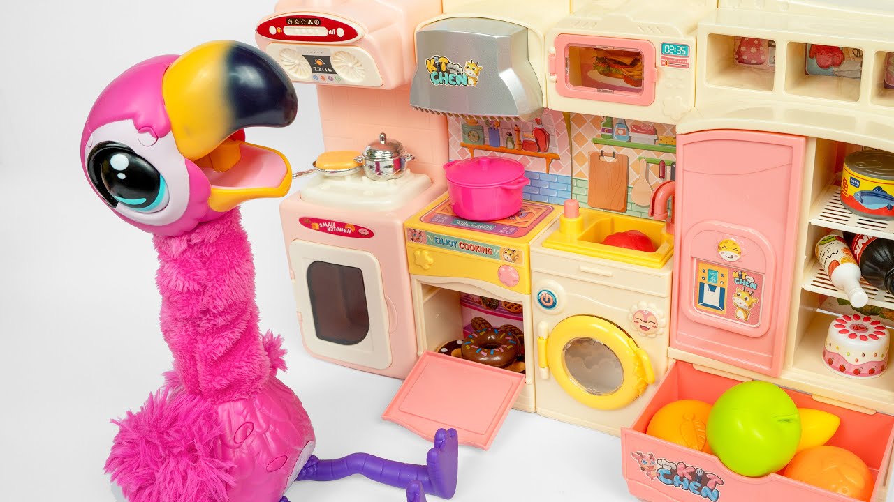 Ultimate Toys Collection 🦩 Flamingo Kitchen Toy Set 🍳 플라밍고 주방 놀이 장난감 세트 | Satisfying Unboxing