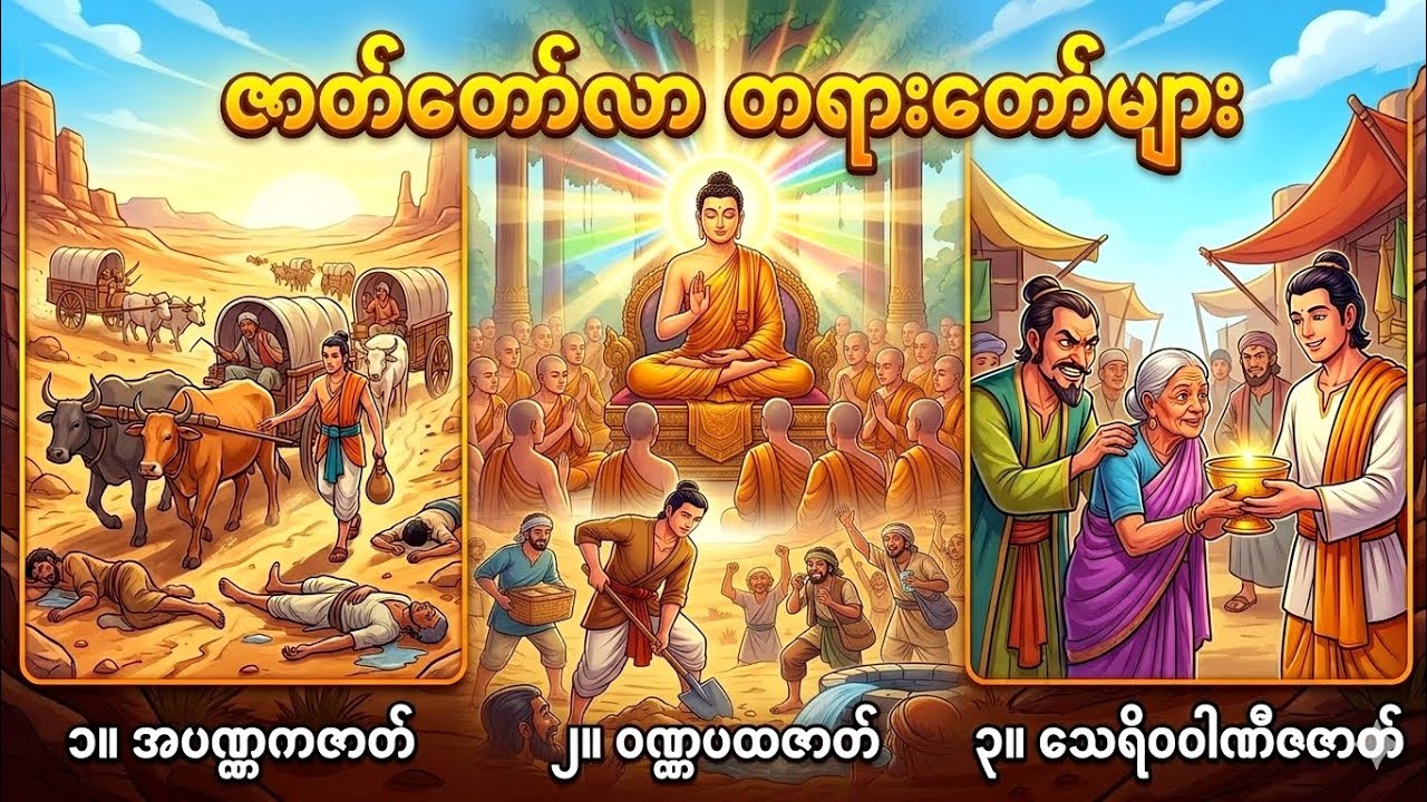 ၁။အပဏ္ဏကဇာတ်၂။ဝဏ္ဏပထဇာတ်၃။‌သေရိဝဝါဏီဇဇာတ်
